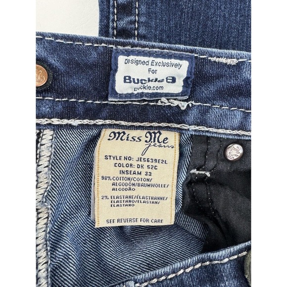 Miss Me Women's 29 Easy Boot Dark Wash Blue Denim Jeans Rhinestone JE5639E2L - Picture 10 of 11